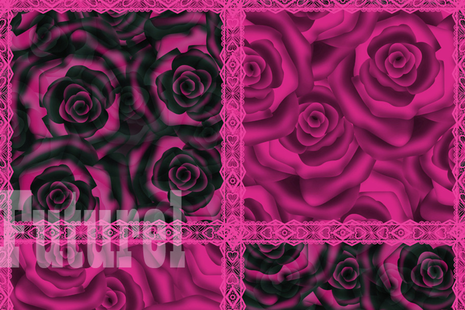 Raspberry patchwork" Roses." in Patterns - product preview 8