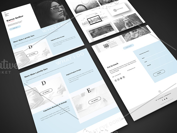 Simple, modern one page portfolio in Landing Page Templates - product preview 1