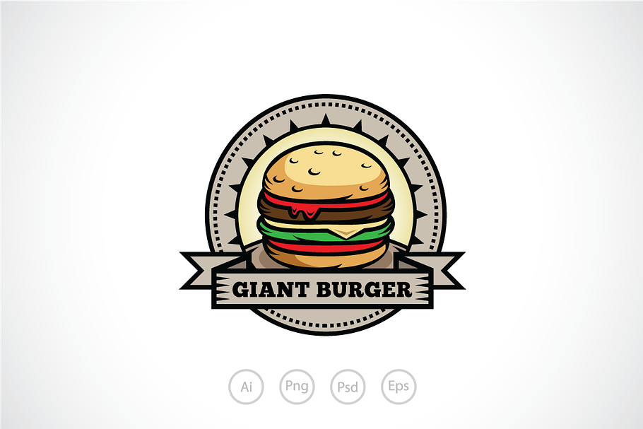 Hot and Tasty Burger Logo Template