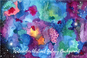 Watercolor abstract Galaxy painting
