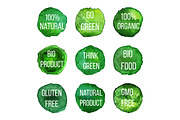 Vector organic badges, labels 