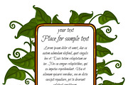 Green leaf with frame for text 