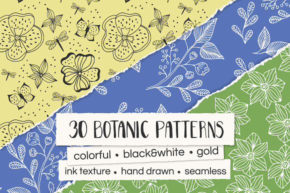 30 Botanic Seamless Patterns in Patterns - product preview 2