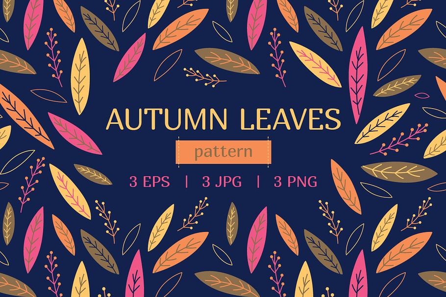 Autumn leaves pattern in Patterns - product preview 8