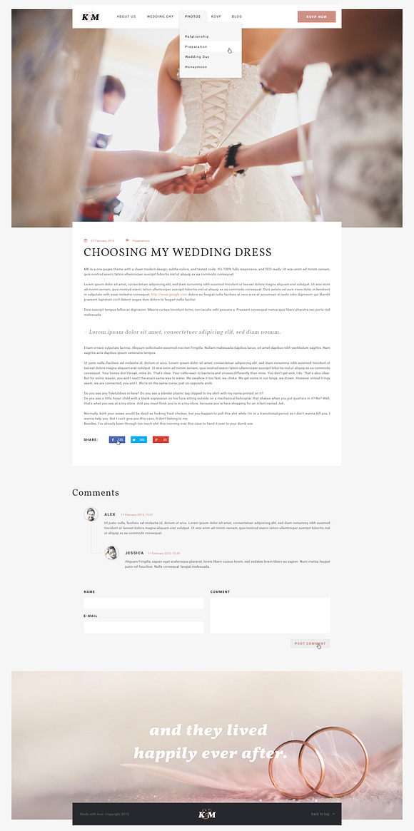K&M - Wedding Website PSD Design in Website Templates - product preview 1