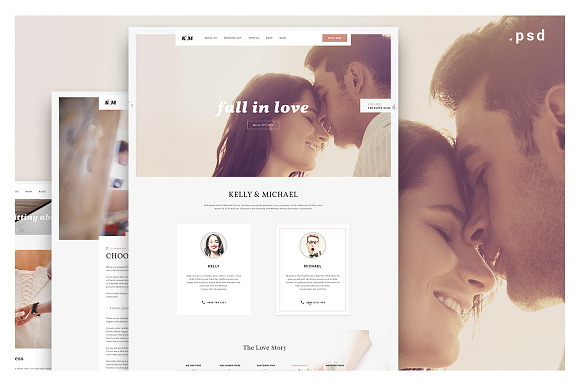 K&M - Wedding Website PSD Design in Website Templates - product preview 2