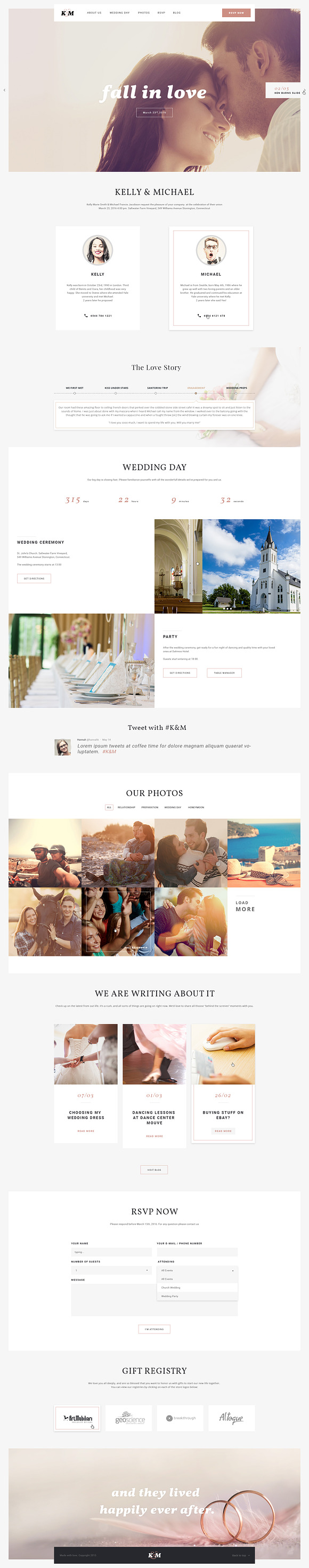 K&M - Wedding Website PSD Design in Website Templates - product preview 3