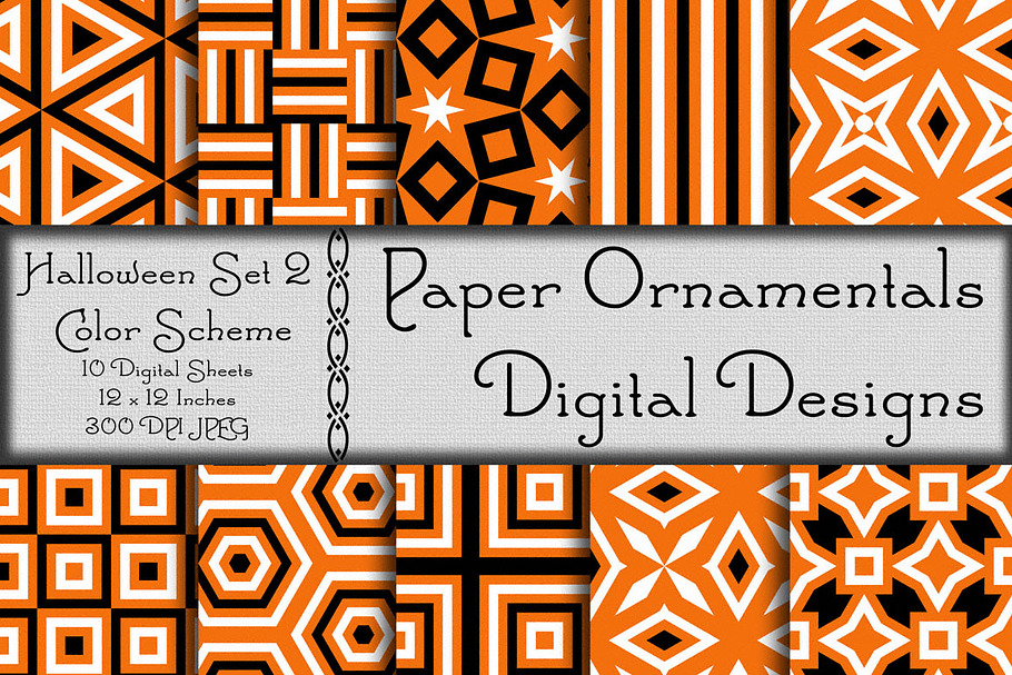 Digital Paper Halloween Set 2 in Patterns - product preview 8