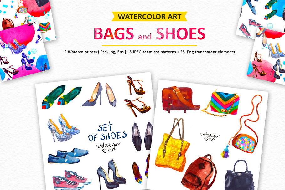 Watercolor SET in Objects - product preview 8