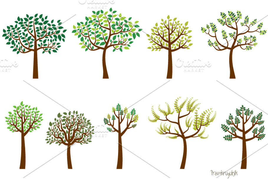 Trees with green leaves