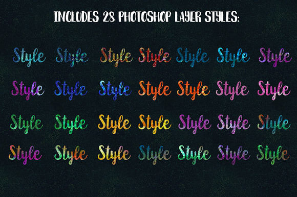 Oh So Iridescent Shimmer Foils in Photoshop Layer Styles - product preview 4