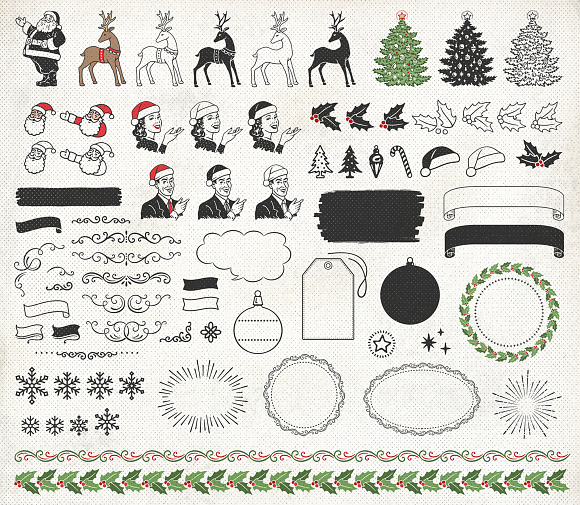 Retro Christmas Labels vol.2 in Templates - product preview 2