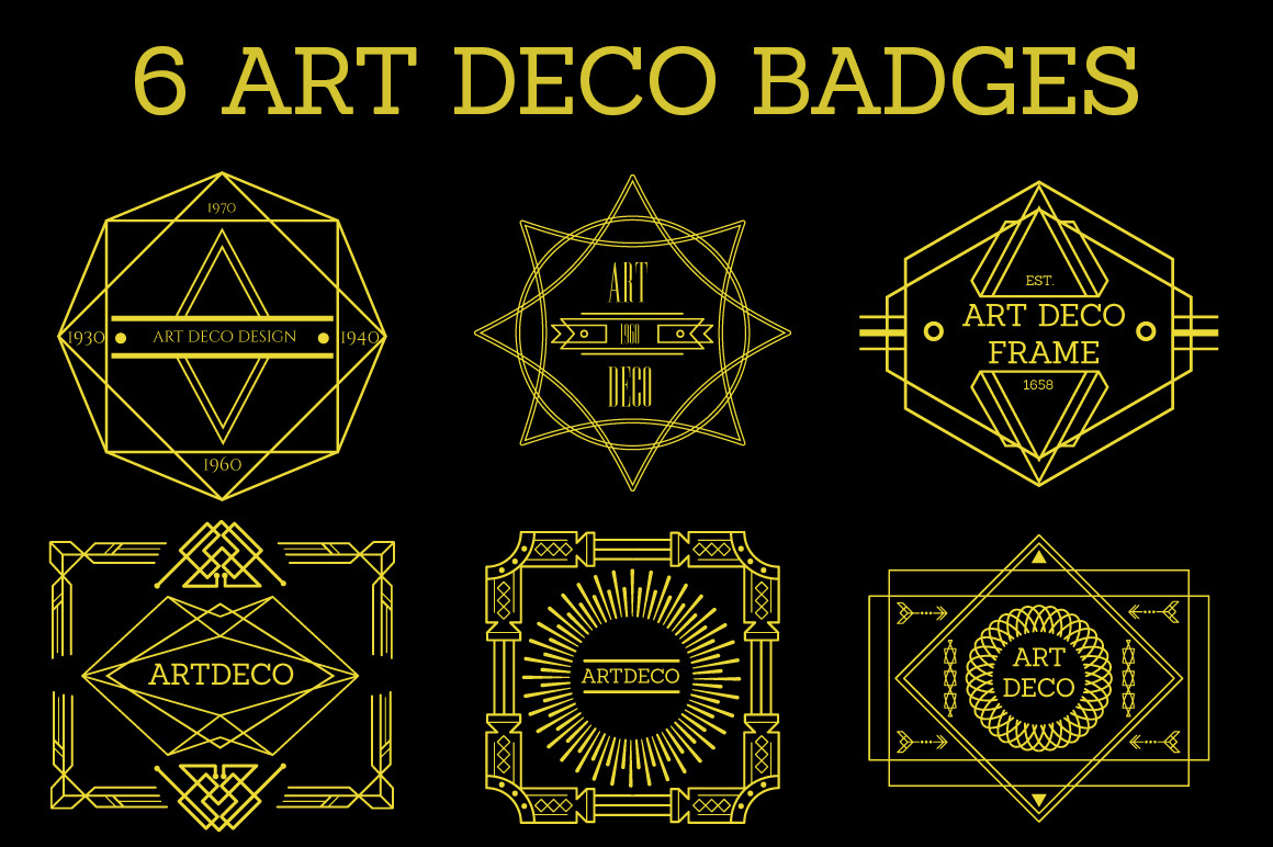 6 Art Deco Badges Creative Logo Templates Creative Market