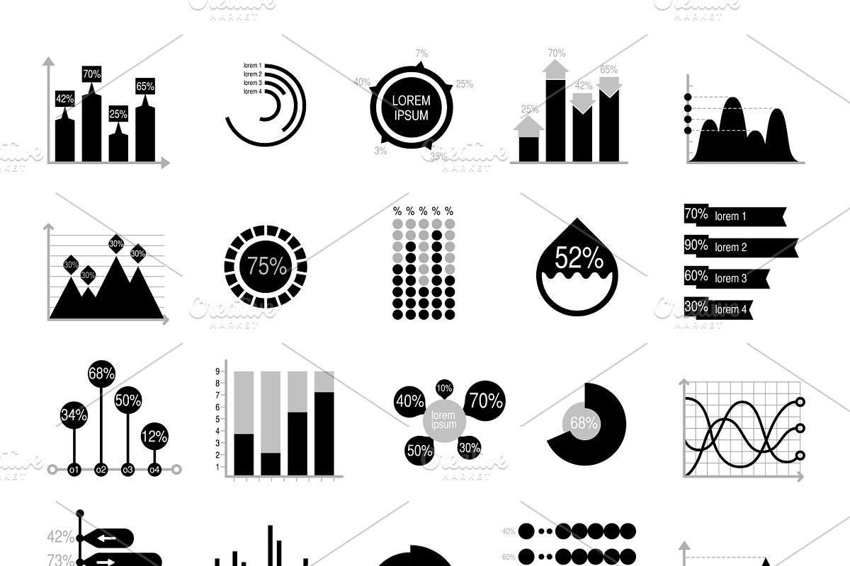 Graph analytics vector elements in Illustrations - product preview 8