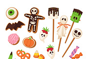 Halloween sweets vector set