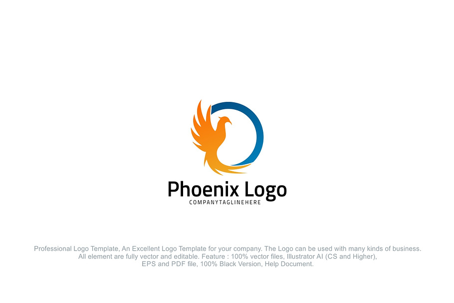 Phoenix - Fire Bird in Logo Templates - product preview 8