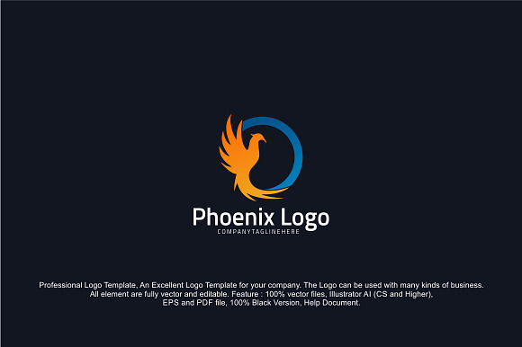 Phoenix - Fire Bird in Logo Templates - product preview 1