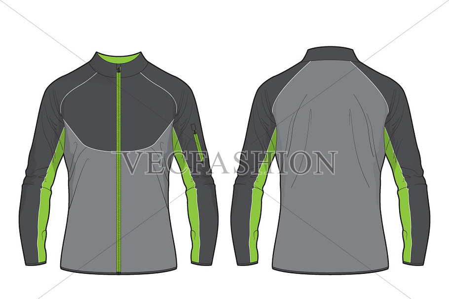 Men Performance Sport Jacket Vector in Illustrations - product preview 8