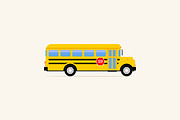 Flat style school bus illustration