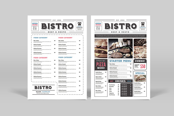 Newspaper Style Food Menu in Templates - product preview 1