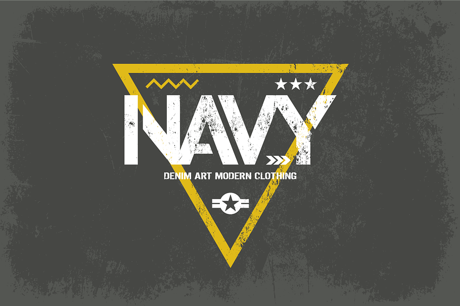 Navy tee print vector design in Illustrations - product preview 8