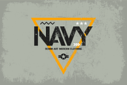 Navy tee print vector design