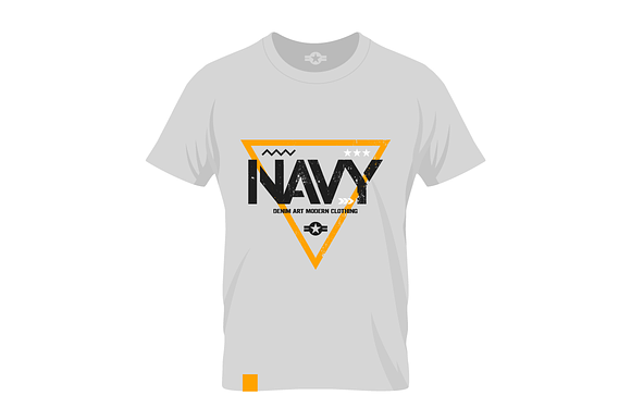 Navy tee print vector design in Illustrations - product preview 1