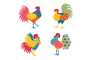 Patchwork roosters