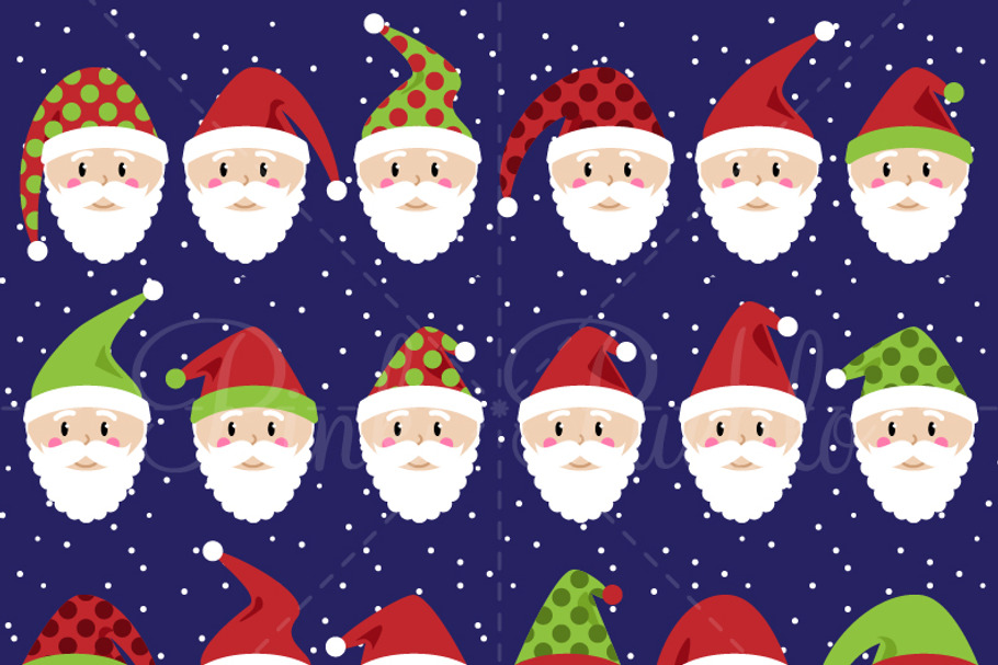 Santa Claus Faces Clipart & Vectors in Illustrations - product preview 8
