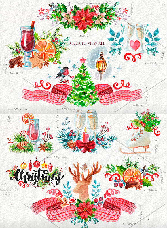 *30% off*: XMAS SET [150 ELEMENTS] in Illustrations - product preview 7