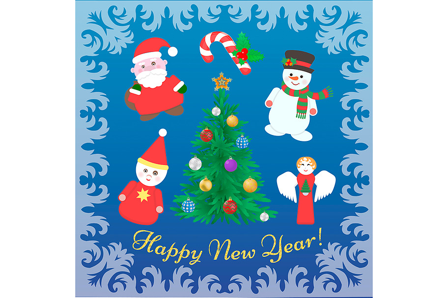 Happy New Year Card in Illustrations - product preview 8