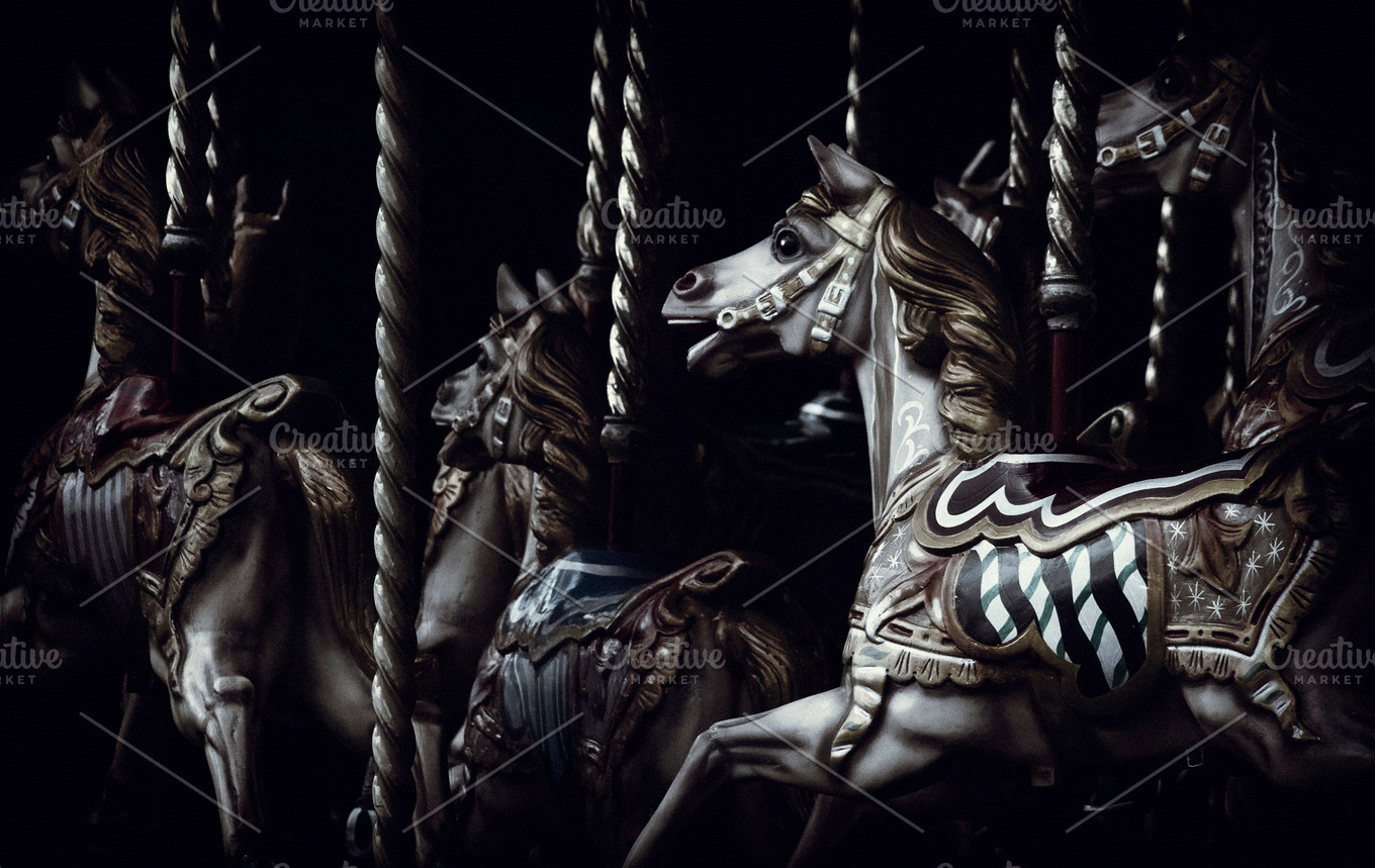 Creepy Carousel Horses | High-Quality Arts & Entertainment Stock ...