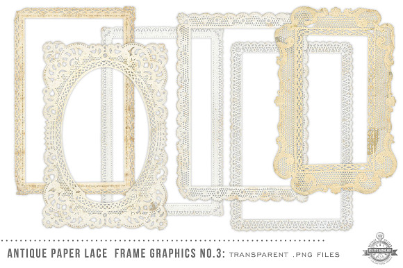 Antique Paper Lace Frames No. 3 in Objects - product preview 1