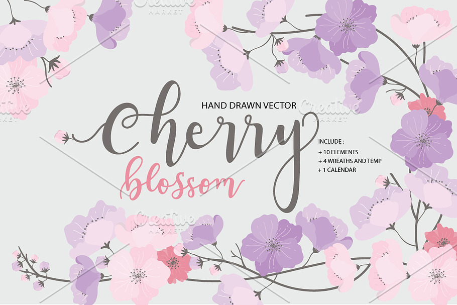 Cherry blossom handdrawn UPDATE PNG