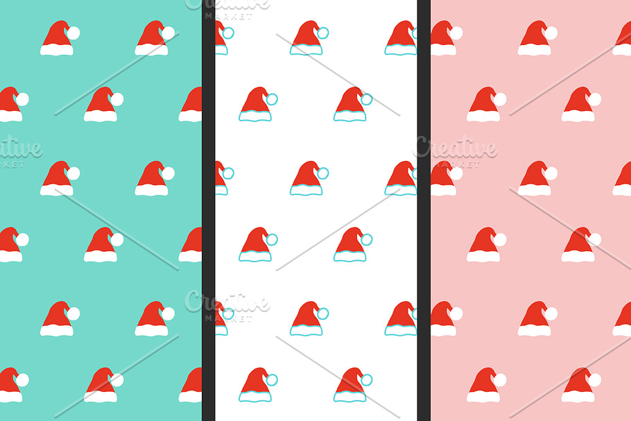 Santa hat patterns set in Patterns - product preview 8
