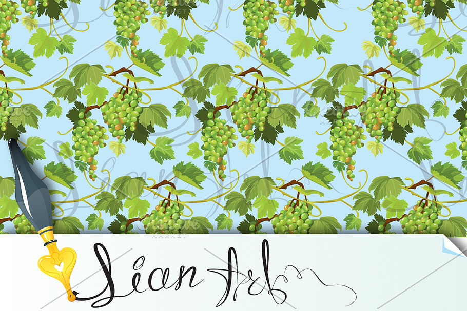 Seamless pattern with grapes in Patterns - product preview 8