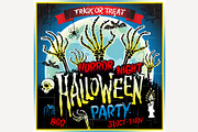 Halloween Zombie Party vector poster