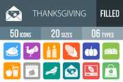 50 Thanksgiving Round Corner Icons