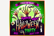 Halloween party horror night poster