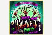 Halloween party horror night vector