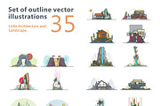 Outline vector illustrations