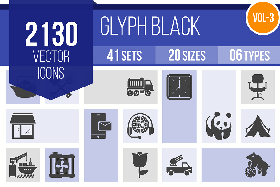 2130 Glyph Icons (V3) in Graphics - product preview 8