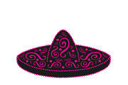 Sombrero, Mexican hat ornament pink