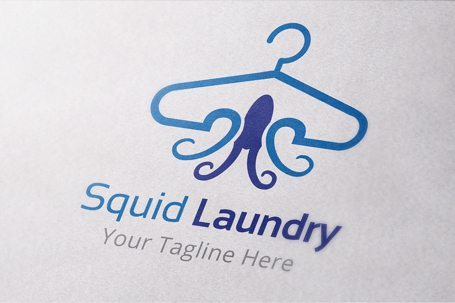Squid Laundry Logo Template in Logo Templates - product preview 8