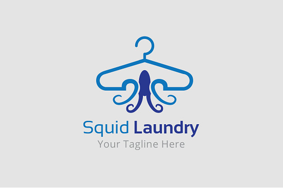 Squid Laundry Logo Template in Logo Templates - product preview 1