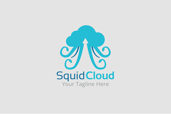 Squid Cloud Logo Template in Logo Templates - product preview 1