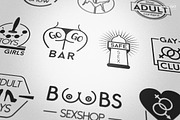Sexy Adult XXX Badges Logos