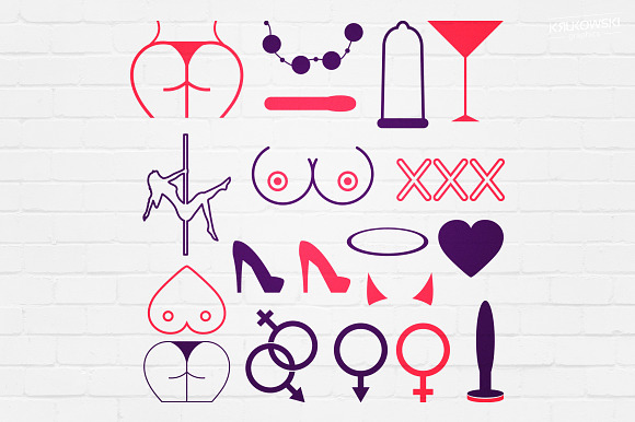 Sexy Adult XXX Badges Logos in Logo Templates - product preview 4