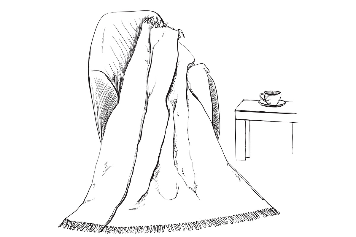 Hand drawn blanket sketch. in Illustrations - product preview 8