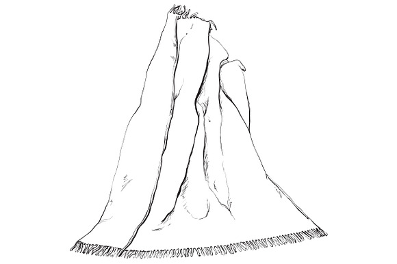 Hand drawn blanket sketch. in Illustrations - product preview 1